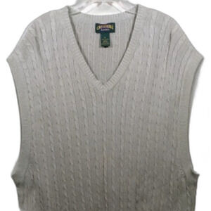 Cambridge Classics Men's Tan V-Neck Sleeveless Sweater Vest Size: XL